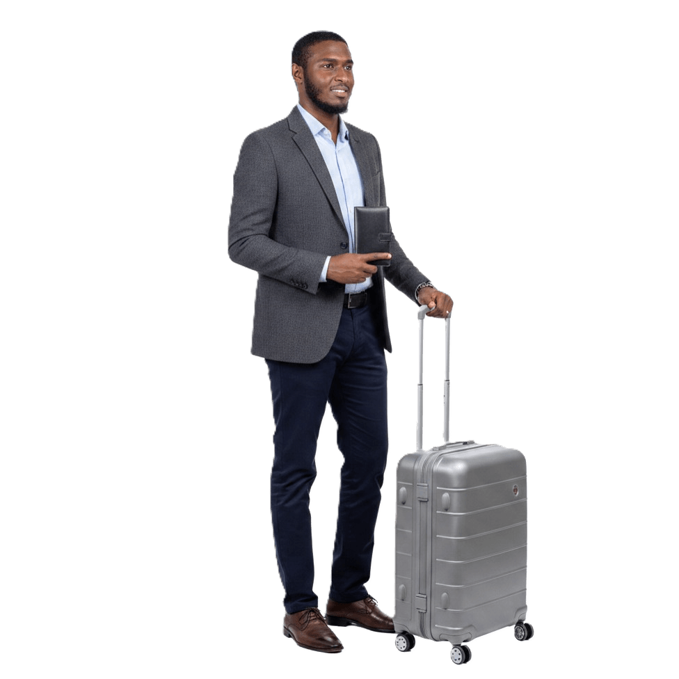 Professional entrepreneur ready for global delegation travel